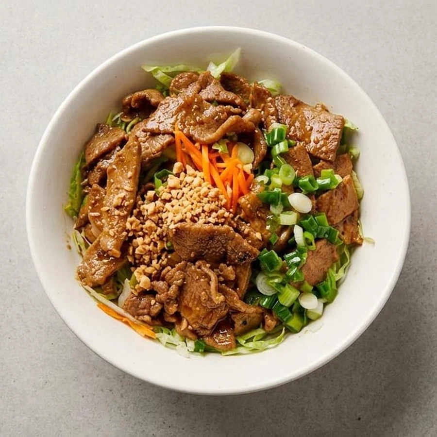 Charbroiled Pork on Rice Vermicelli at Golden Bell Richmond Calgary