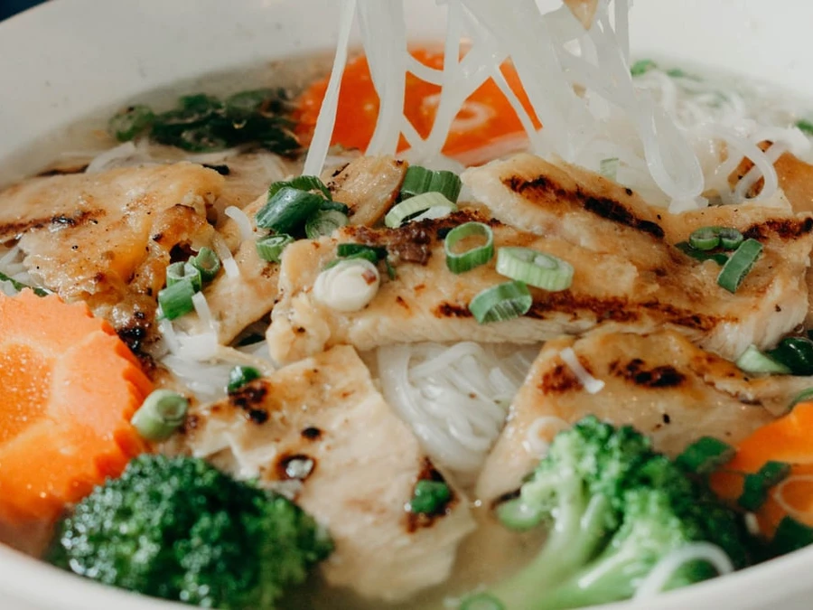 Grilled Chicken In Chicken Broth Noodle Soup at Golden Bell Richmond Calgary